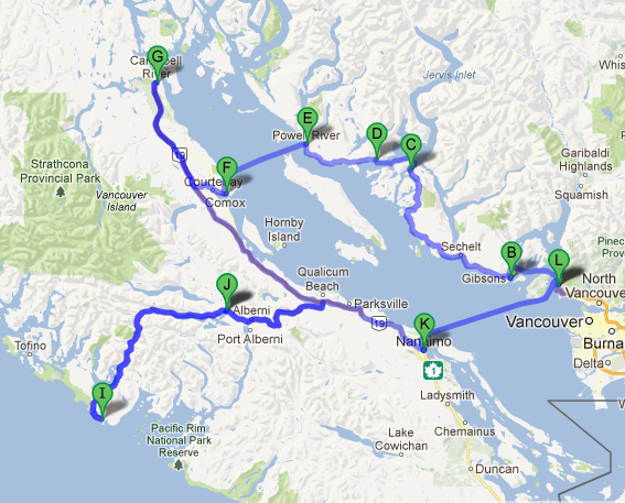 Motorcycle Road Trip 2012 #2: the Sunshine Coast and Vancouver Island